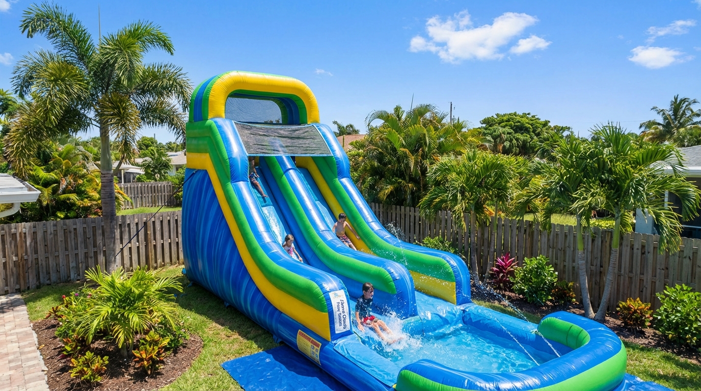 Giant inflatable water slide