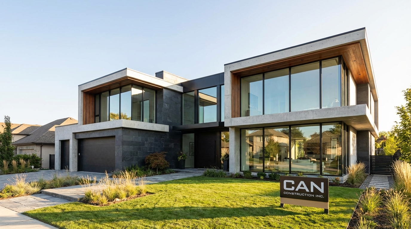 Modern newly constructed home by Can Construction Inc