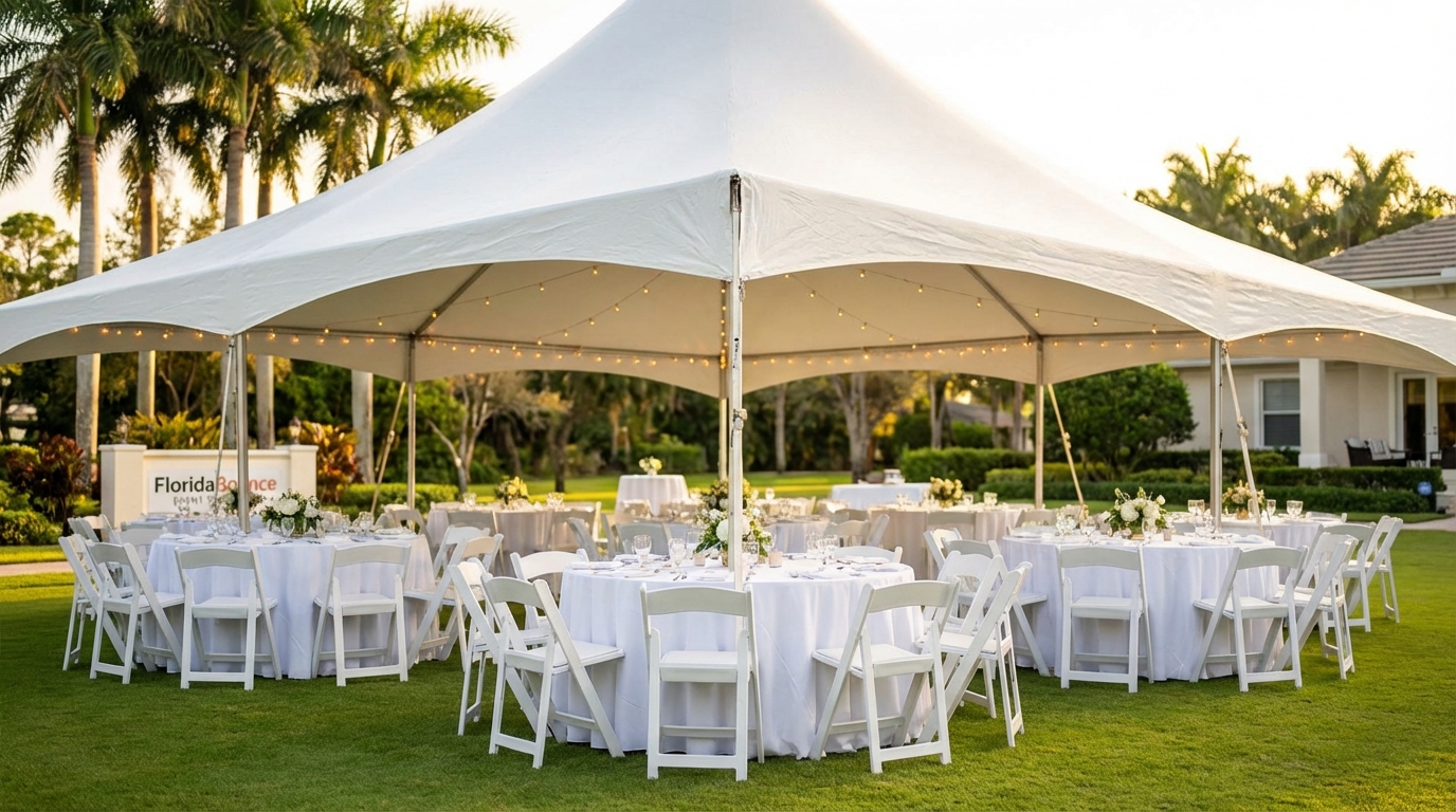 White Party Tent and Tables