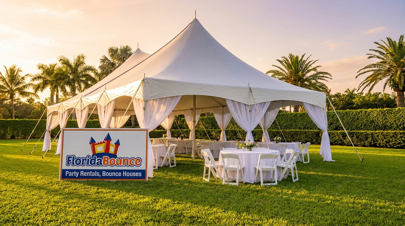 Party Tent and Chair Setup