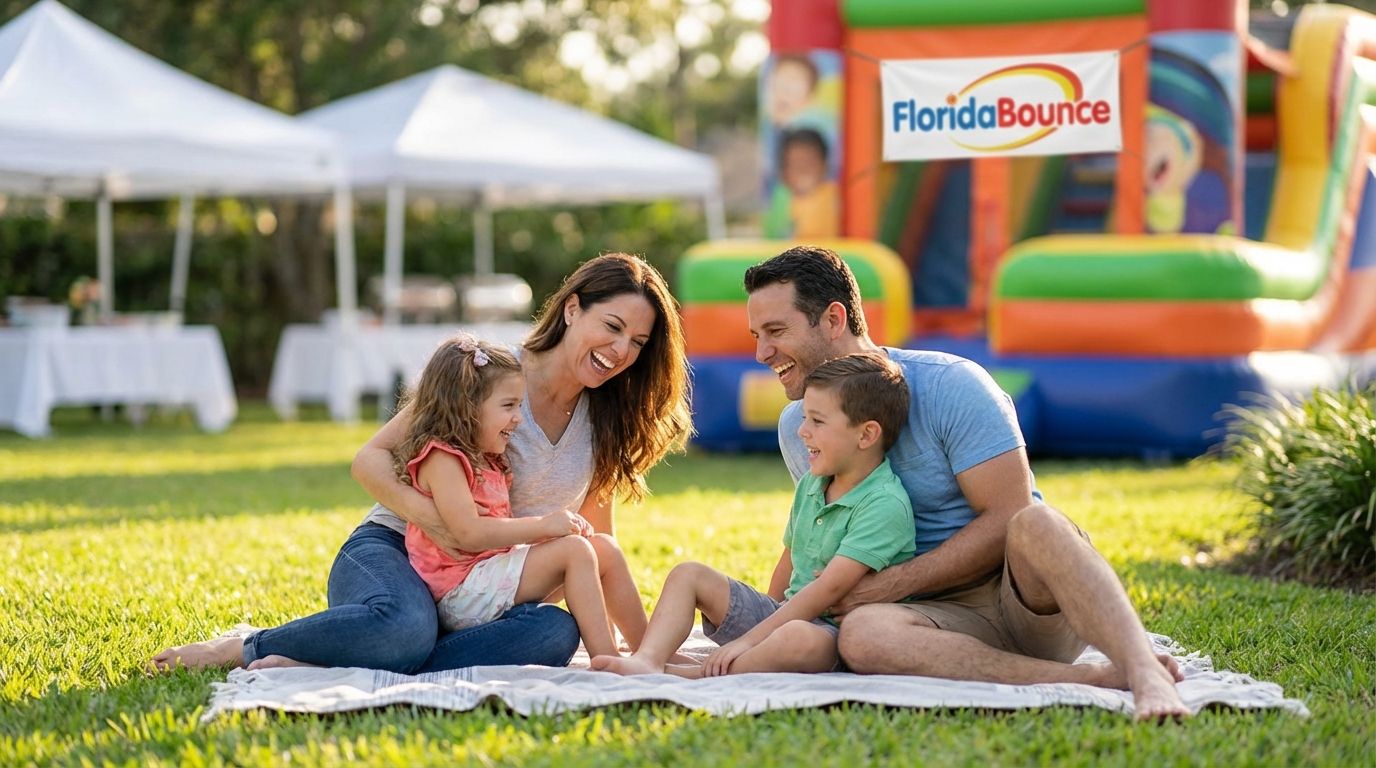 Happy family at party