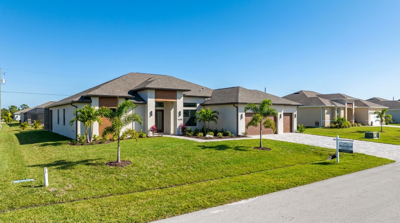 Modern newly constructed home by Heartland Building Co