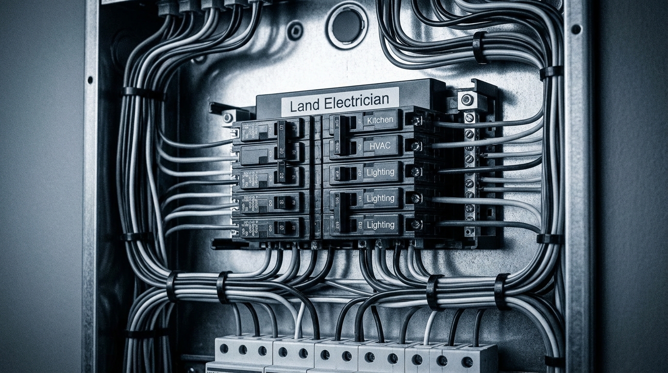 A cleanly wired electrical panel background.