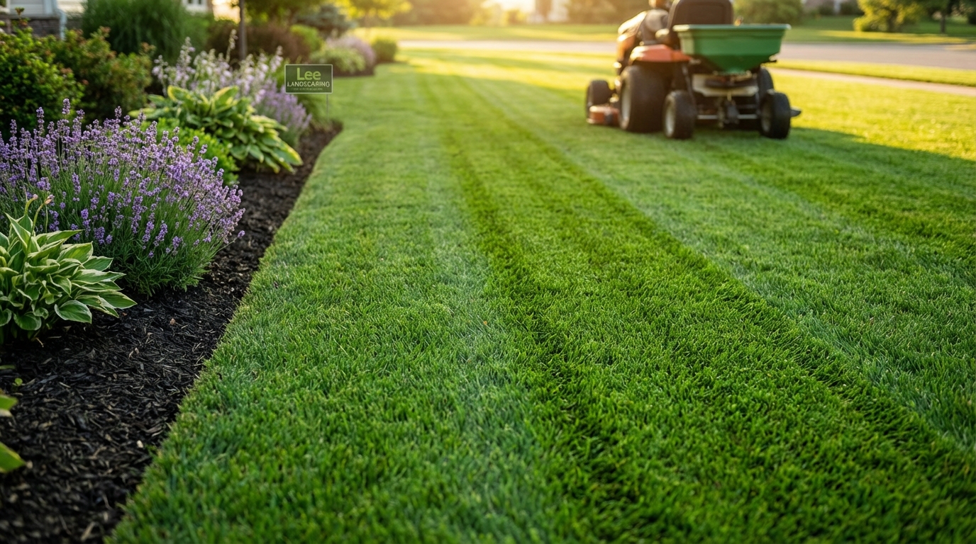 Perfectly manicured lawn with sharp edging