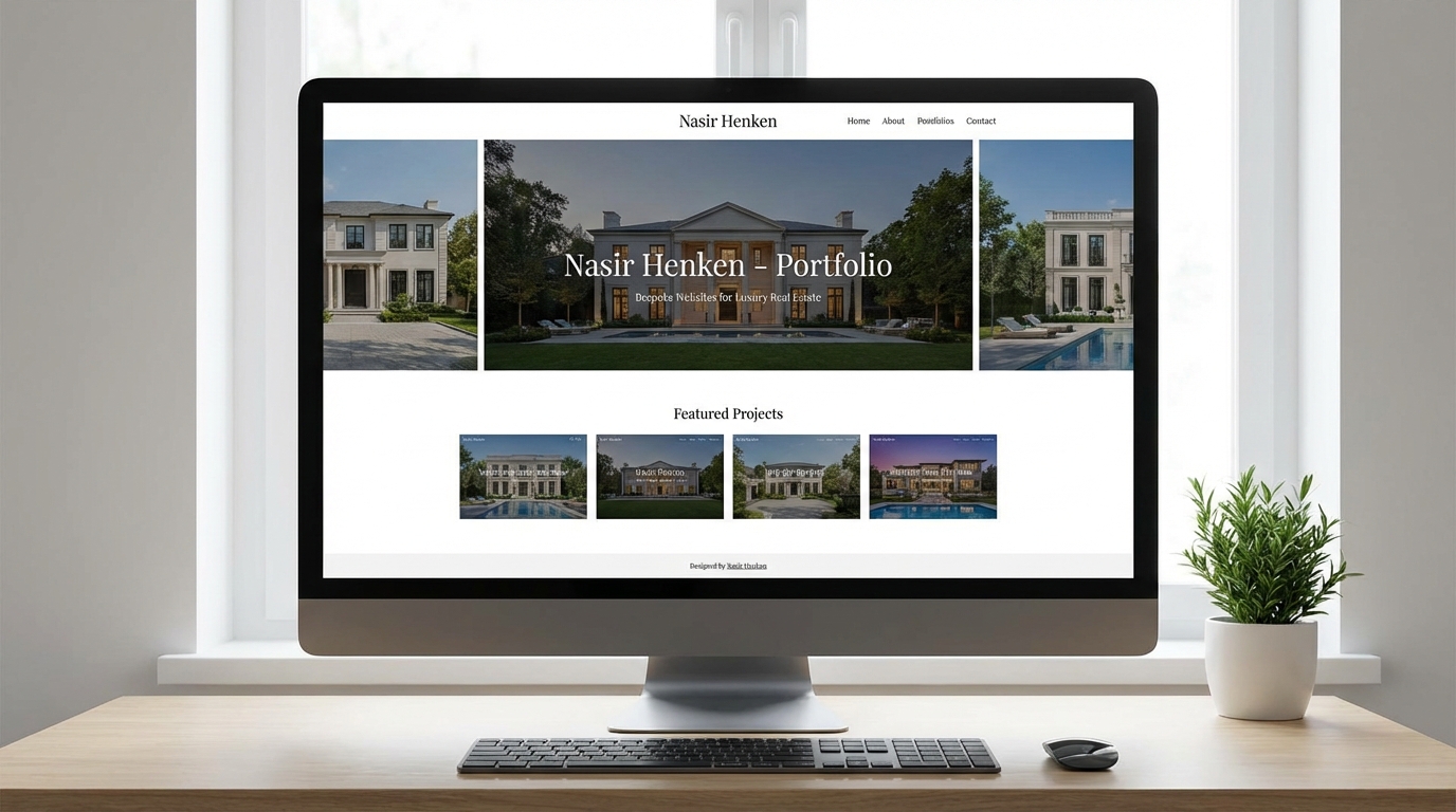Full page screenshot of luxury real estate website designed by Nasir Henken