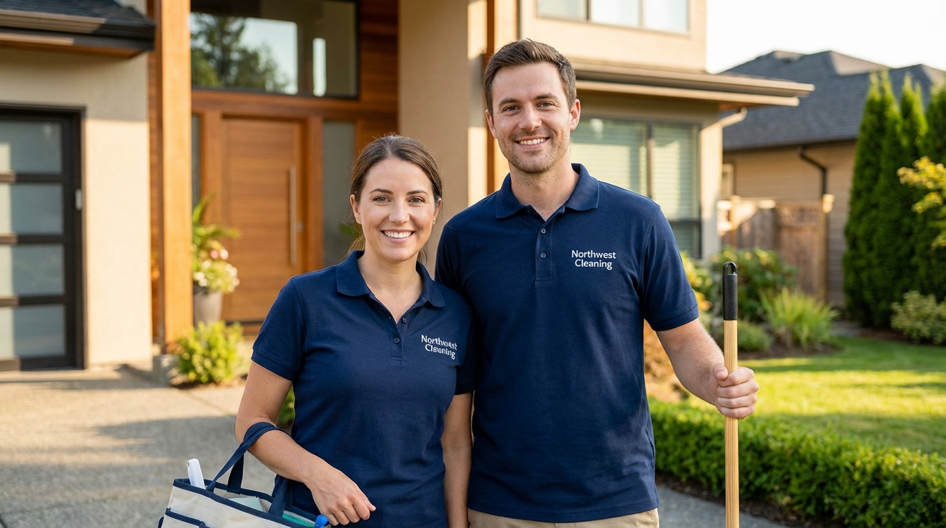Northwest Cleaning's professional van in a suburban neighborhood.